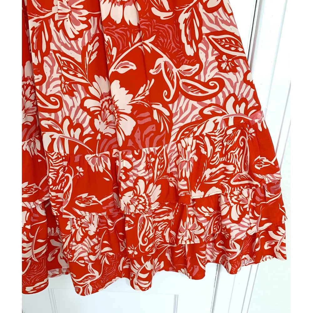 Abel the Label Anthropologie Charlotte Floral Maxi Dress S Strapless Tiered Boho - Picture 9 of 16
